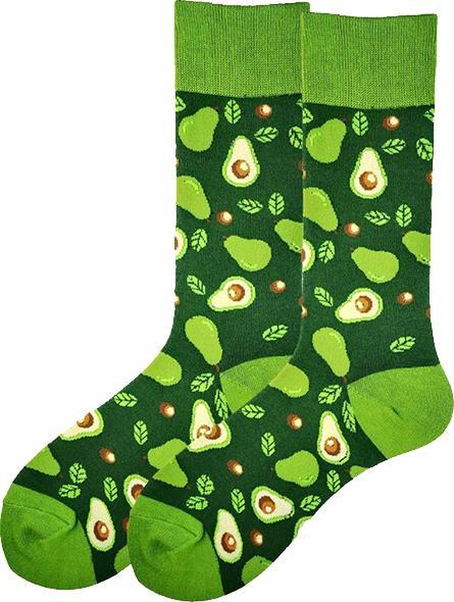 Avocado sokken - Unisex - One size fits all - Avocado cadeau - Cadeau voor mannen en vrouwen