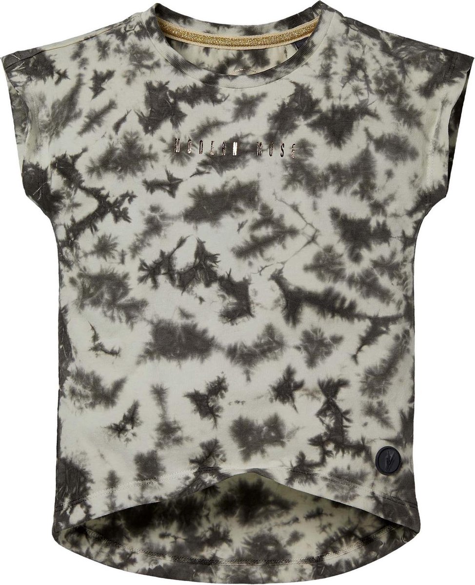Levv shortsleeve Nindy shirt staal grijs ty dye print voor meisjes - maat 92
