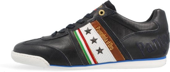 Foto: Pantofola d oro imola romagna flag sneakers heren leren veterschoenen blauw maat 44