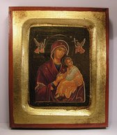 Ikoon met Goud Gekleurde Lijst van Madonna and Child B10xH12