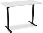 Bureau assis-debout réglable électriquement - MRC EASY | 160 x 80 cm | cadre noir - drap blanc