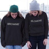 Blondie & Brownie Trui (Brownie - Maat L) | BFF Koppel Sweater | Best Friends Forever
