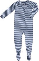 Corazon Biologische Kinderpyjama Onesie blauw met witte streep - 92/98