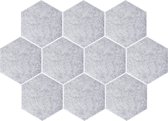 QUVIO Memobord Bulletin Hexagone / Panneaux muraux / Tableau de planification / mur Organisateur - Set de 10 carreaux - Grijs