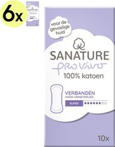 Sanature Pro Vivo 100% Katoenen Incontinentieverband Super 6 x 10 stuks