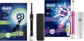 Oral B 750 Zwart - Roze | Elektrische Tandenborstel Set | DuoPack Zwart-Roze