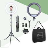 Picca 14 inch ringlamp set - led ringlight - studiolamp - fotostudio - TikTok lamp - met statief - 160 cm