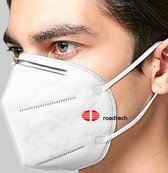 Mondmasker - Mondkapje - 4 laags - Niet medisch - 80 stuks - Roadtech - Kleur: Wit