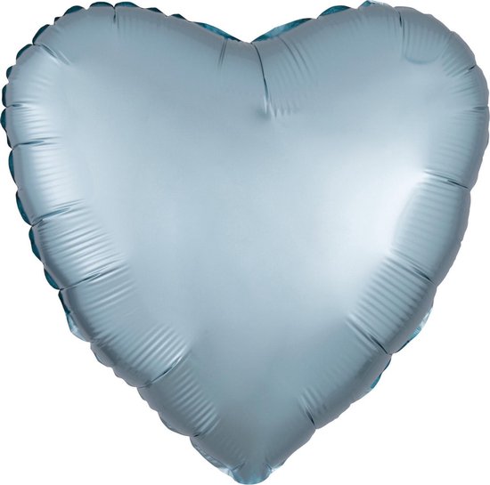 Amscan Folieballon Pastel Heart 40 Cm Blauw