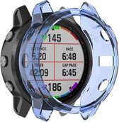 Garmin Fenix 6x TPU case - transparant blauw - hoesje - beschermhoes - protector - bescherming