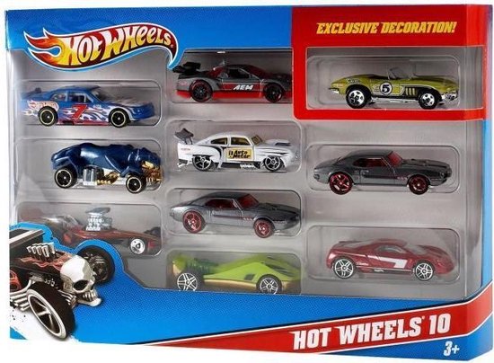 Hot Wheels Cadeauset met 10 Auto's - Speelgoedvoertuig