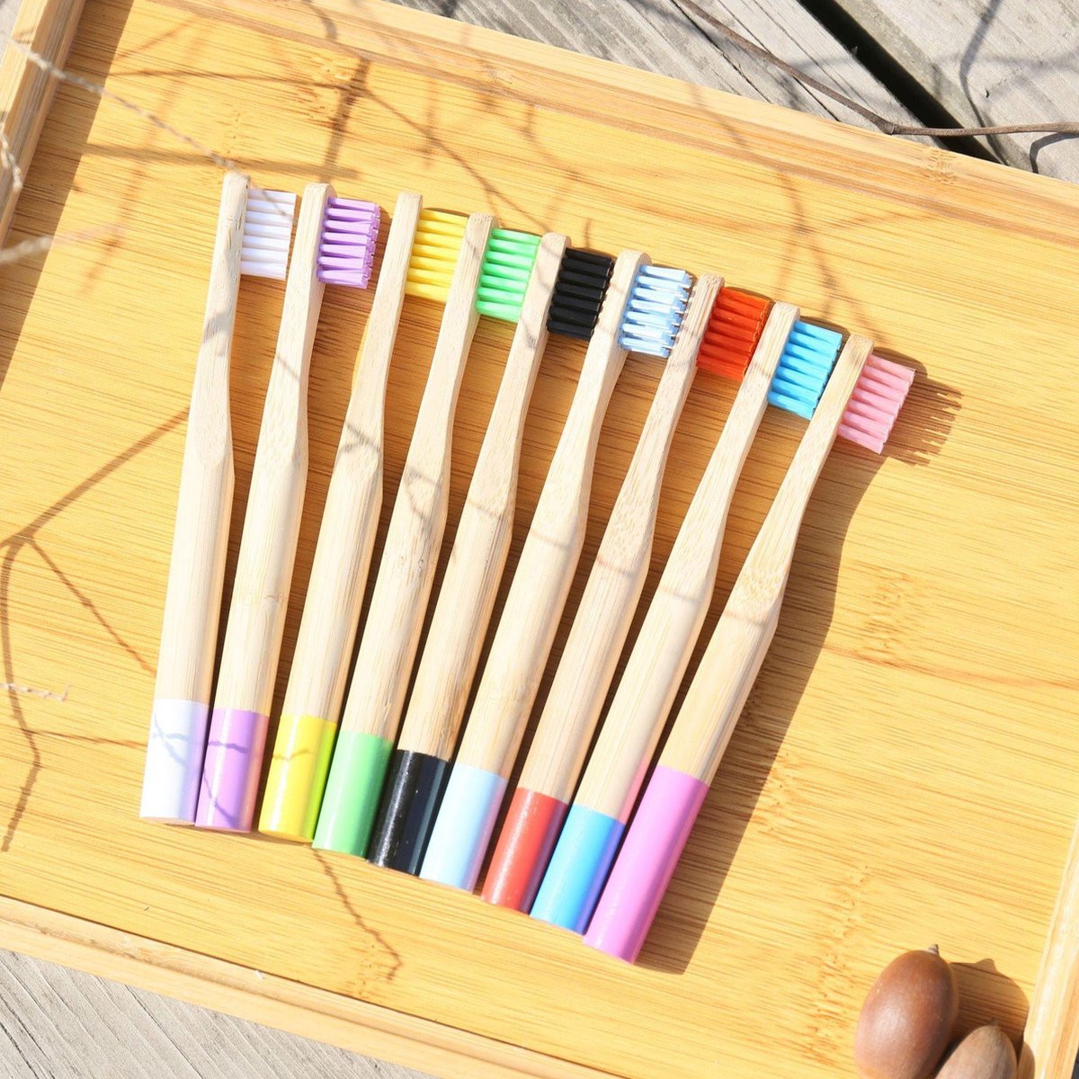 Bamboe tandenborstel zachte haren van kinderen - Misomada X2 STUKJES