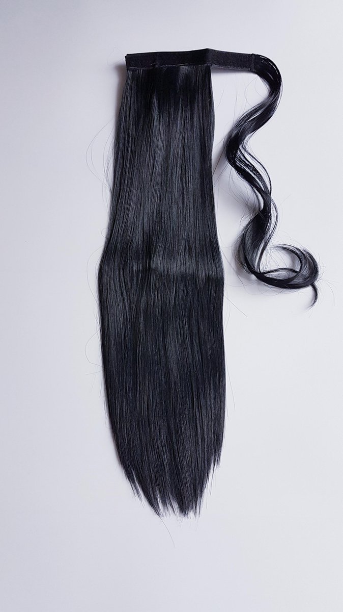 Paardenstaart hairextensions zwart lang stijl 60 CM krullen en stijlen tot wel 130 graden