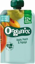 6x Organix Knijpfruit 12+m Appel Perzik & Papaya 100 gr