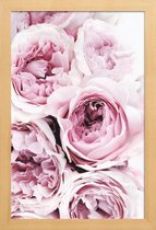 JUNIQE - Poster in houten lijst Roze rozen foto -40x60 /Roze