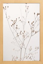 JUNIQE - Poster in houten lijst Wild Flower Natural Beige 1 -40x60
