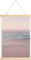 JUNIQE - Posterhanger Rosegold Beach Morning -60x90 /Blauw & Roze