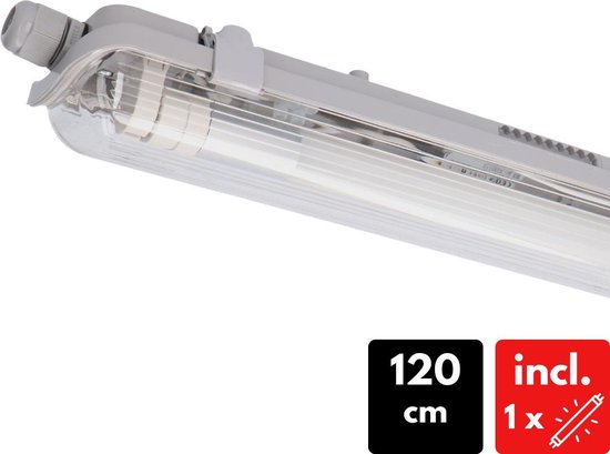 Complete LED TL lamp met armatuur van 120 cm - IP65 - 18W | bol.com