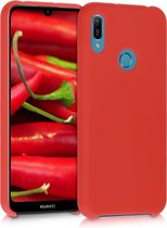 kwmobile telefoonhoesje voor Huawei Y6 (2019) - Hoesje met siliconen coating - Smartphone case in rood