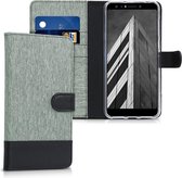 kwmobile telefoonhoesje voor Asus Zenfone 5 Lite (ZC600KL) - Hoesje met pasjeshouder in grijs / zwart - Case met portemonnee
