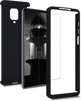 kwmobile 360 graden hoesje voor Xiaomi Redmi Note 9S / 9 Pro / 9 Pro Max - volledige bescherming met screenprotector - metallic zwart