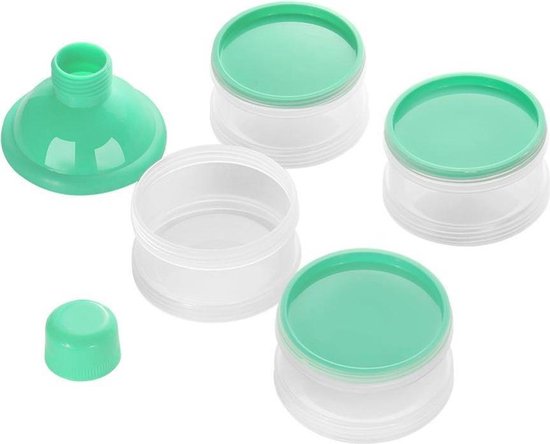 Lait en poudre boîte de dosage - Tour de lait en poudre - réservoir de stockage de Lait en poudre pour bébé - Boîte Voyage - Distributeur - Blauw - 4 couches - sans BPA