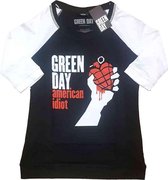 Green Day Raglan top -2XL- American Idiot Zwart/Wit