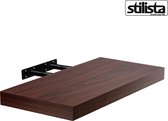 Stilista wandplank zwevend – wandplank – wandplanken –  trendy design – MDF vezelplaat – 3,8 cm dik – donker bruin – 110 x 23,5 x 3,8 cm