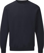 Sweater raglan mouwen ronde hals voor Heren – 260 grams kwaliteit- 65% polyester 35% katoen, Inkt blauwe -Maat XXL