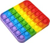 Pop It Fidget Toy Vierkant - Rainbow-