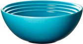 Le Creuset  4 Aardewerken ontbijtkommen in Caribbean Blue 16cm