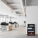 Relaxdays Bureau Kast Op Wielen - Printerkast - Opbergkast - 4 Vakken Verrijdbaar Kastje