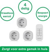 Smartwares Schakelset voor Binnengebruik milieubewust - 4 delig 3 schakelaars 2300 W - Incl. afstandsbediening