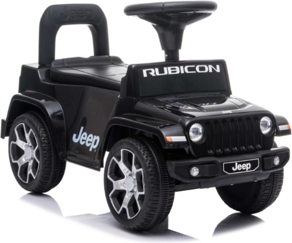JEEP Wrangler Rubicon zwart, loopauto met toeter en diverse geluiden