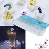 ✿ BrenLux - Ijsblokvorm met deksel - 2 delig ijsblokvorm - Makkelijk gekoelde dranken  - Ijsblokjesvorm - Kruiden ijsblokvorm - 14 delige ijsblokmaker - Makkelijke ijsblokmaker