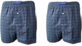 Embrator 2-stuks mannen Boxershort geweven katoen blauw L