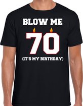 70 jaar cadeau t-shirt blow me its my birthday - zwart - heren - 70ste verjaardag kado 2XL