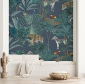 Behang Royal palms - navy 420 x 280 cm (b x h)