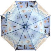Esschert Design kinderparaplu strand | paraplu voor kinderen | paraplu met opdruk | print | leuke paraplu | schattige paraplu | kleine paraplu
