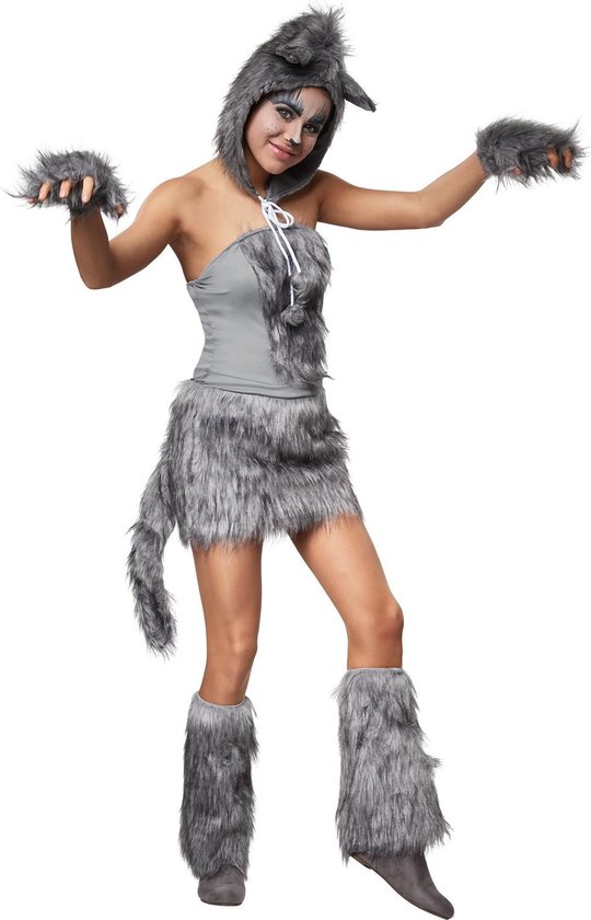 dressforfun - Hete wolfsdame L - verkleedkleding kostuum halloween verkleden feestkleding carnavalskleding carnaval feestkledij partykleding - 302493