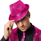 dressforfun - Partyhoed met pailletten pink - verkleedkleding kostuum halloween verkleden feestkleding carnavalskleding carnaval feestkledij partykleding - 304579