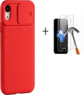 GSMNed – iPhone XR Rood  – hoogwaardig siliconen Case Rood – iPhone XR Rood – hoesje voor iPhone Rood – shockproof – camera bescherming – met screenprotector iPhone XR