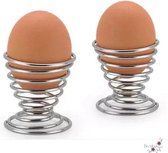 ✿BrenLux - Eierdopjes 2 stuks - Spiraal eierdopjes - Hippe eierdop - Eierdopjes  RVS - Luxe eierdop - Eierhouder roest vrij staal