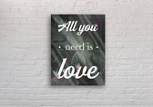 acrylglas80 x 60 - All You Need Is Love - 5mm