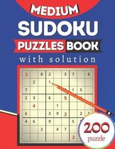 Medium Sudoku Puzzles Book: 200 Medium Sudoku Puzzle Game With Solution For Brain Boosting (Large Book)