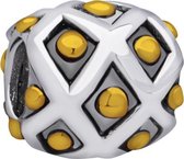 Quiges Charm Perle - Argent 925 - 14 Carat Diamants plaqué or Motif Perle Charm - Z398