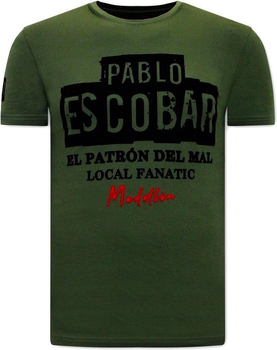 Local Fanatic T shirt Homme avec Imprimé - El Patron - Vert - Tailles: M