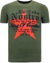 Heren T-shirt King of Cocaines - La Coka Nostra - Groen