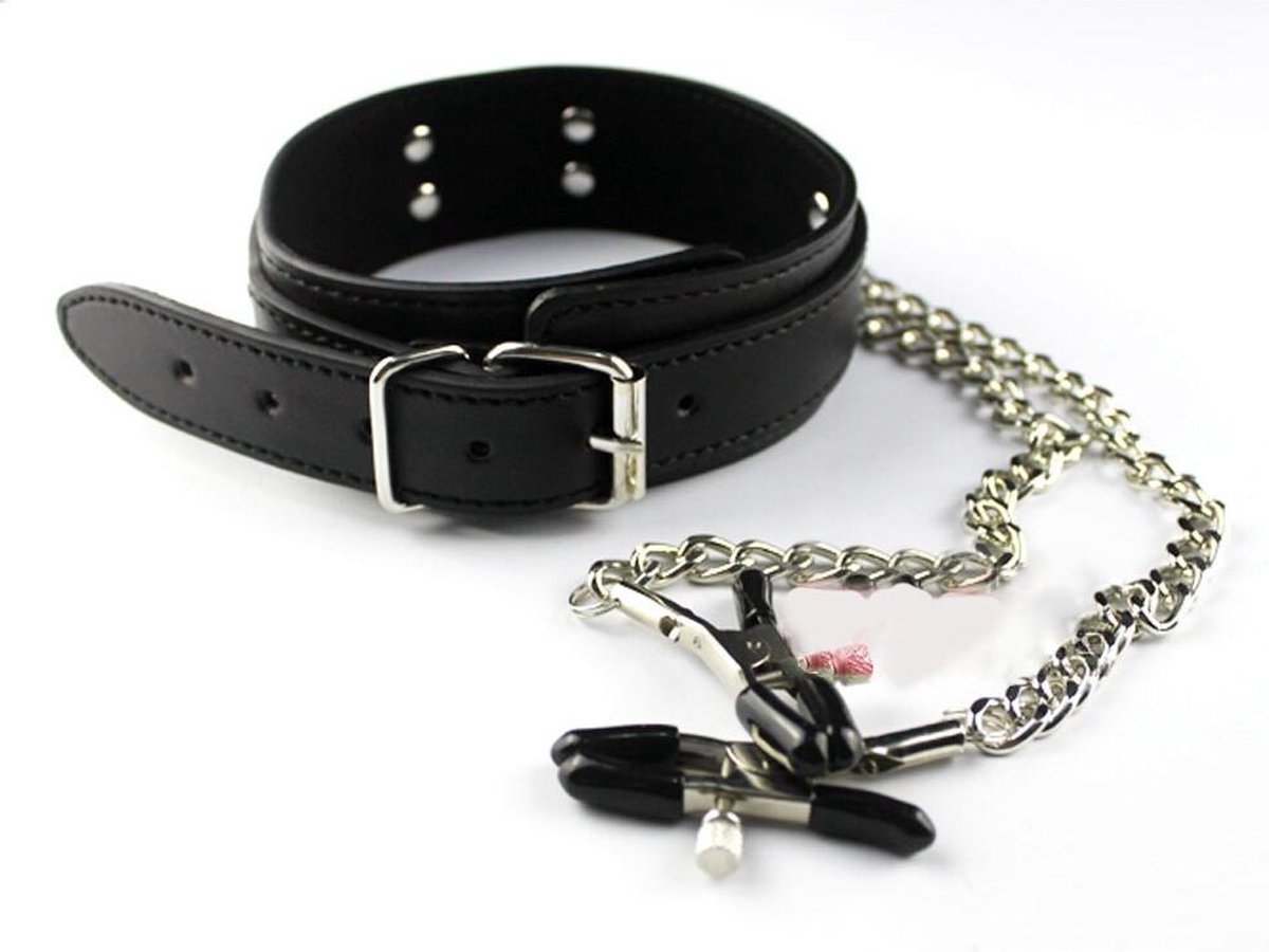 Goedkoopste Daily Goods - Halsband tepelklemmen - BDSM bondage - toy - seks - erotiek - collar - vernedering