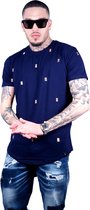 heren casual blauw tshirt XXL